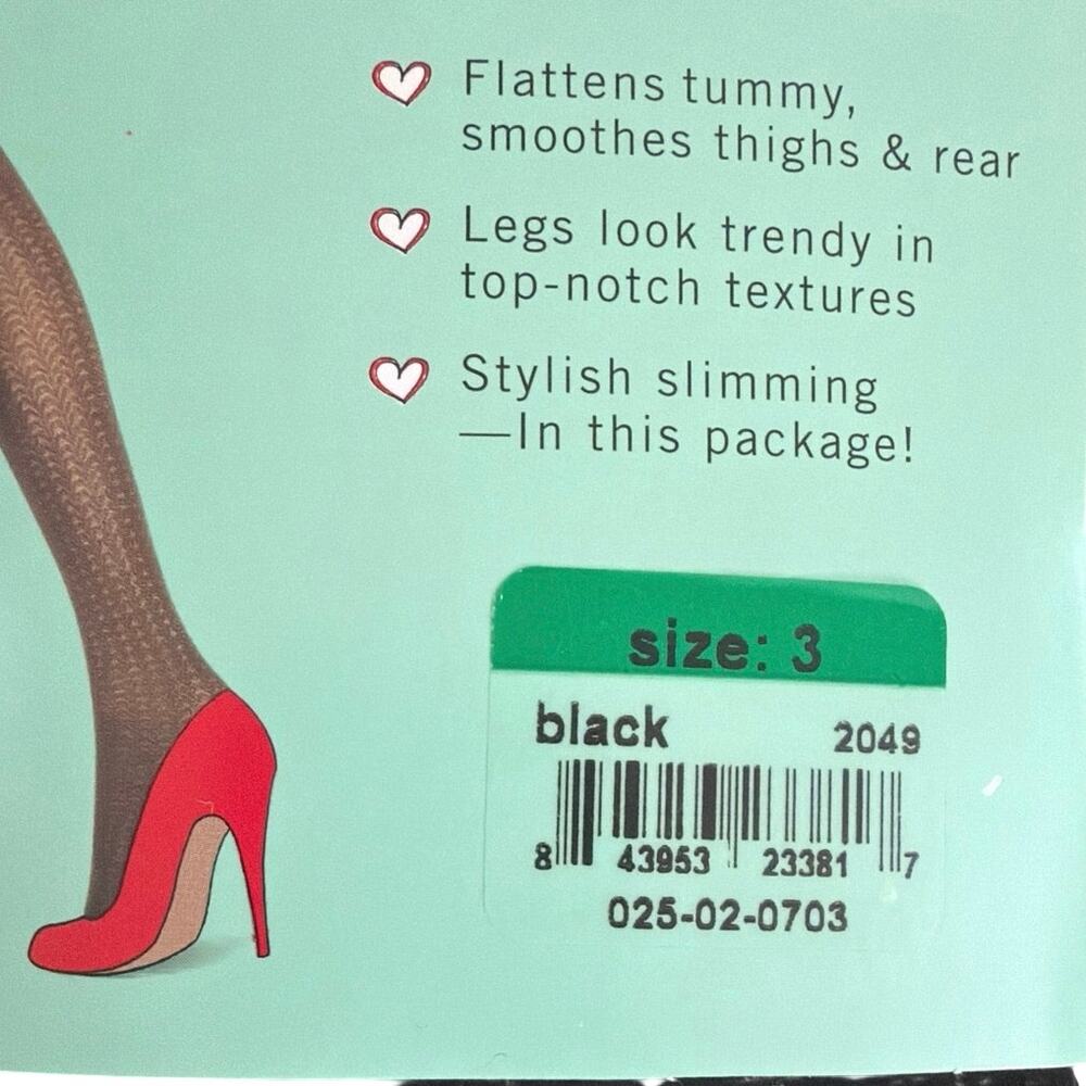 New in package Assets shaping textured tights black wishbone size 3 - Picture 2 of 4